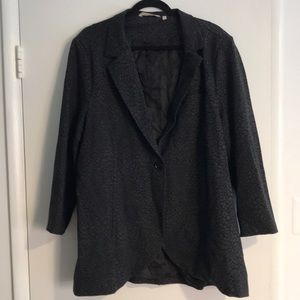 Soft Surroundings Leontine Women’s 2X Single Button Blazer Gray Leopard print